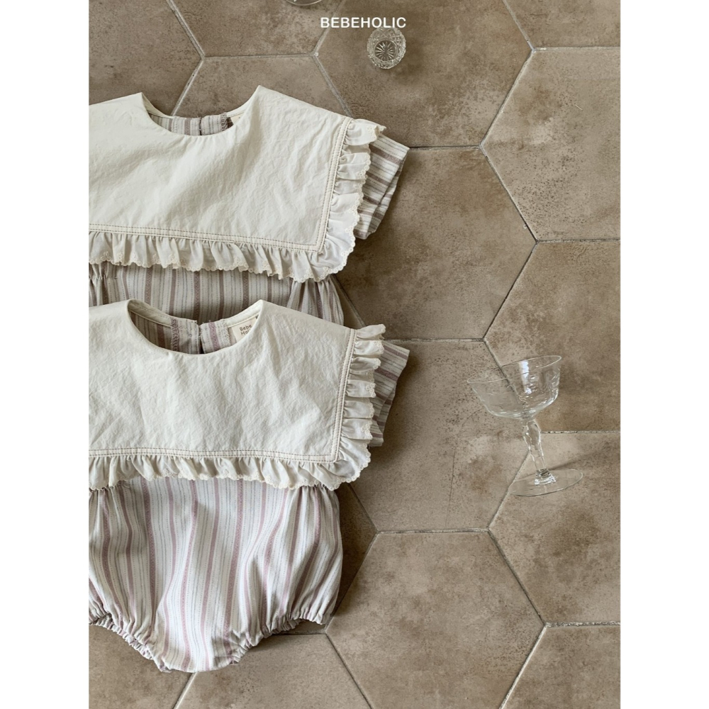 26夏 正韓 BEBEHOLIC｜Pure Lace  直條紋 包屁衣-細節圖4