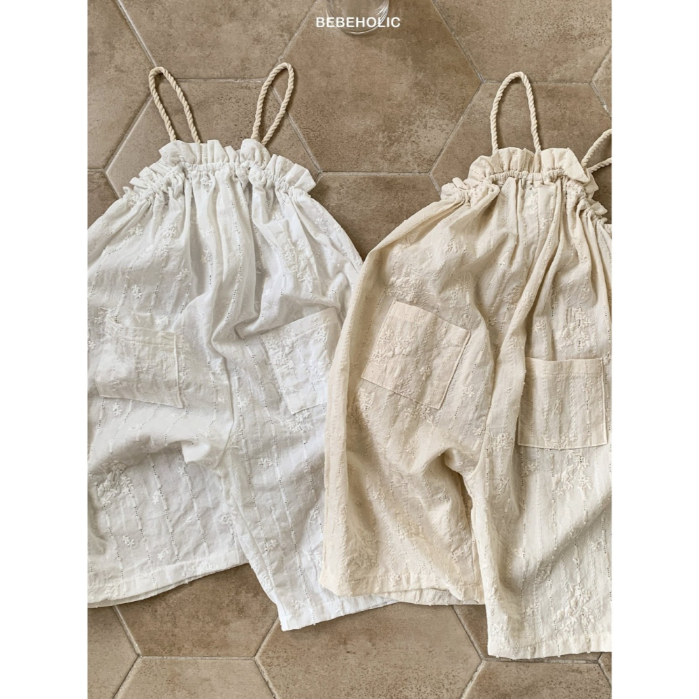 26夏 正韓 BEBEHOLIC｜Pure Lace 極美質感刺繡 連身吊帶褲-細節圖6