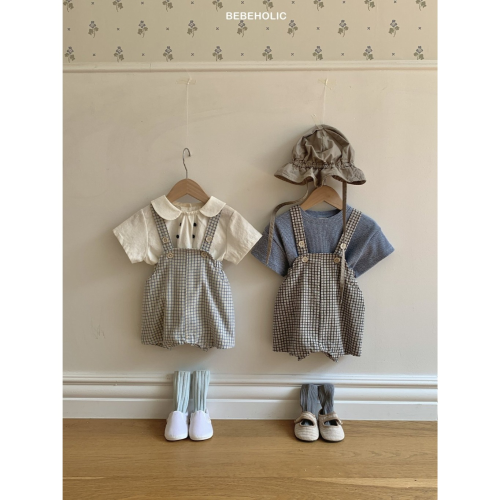 26夏 正韓 BEBEHOLIC｜Pure Lace 超可愛  格紋吊帶短褲-細節圖4