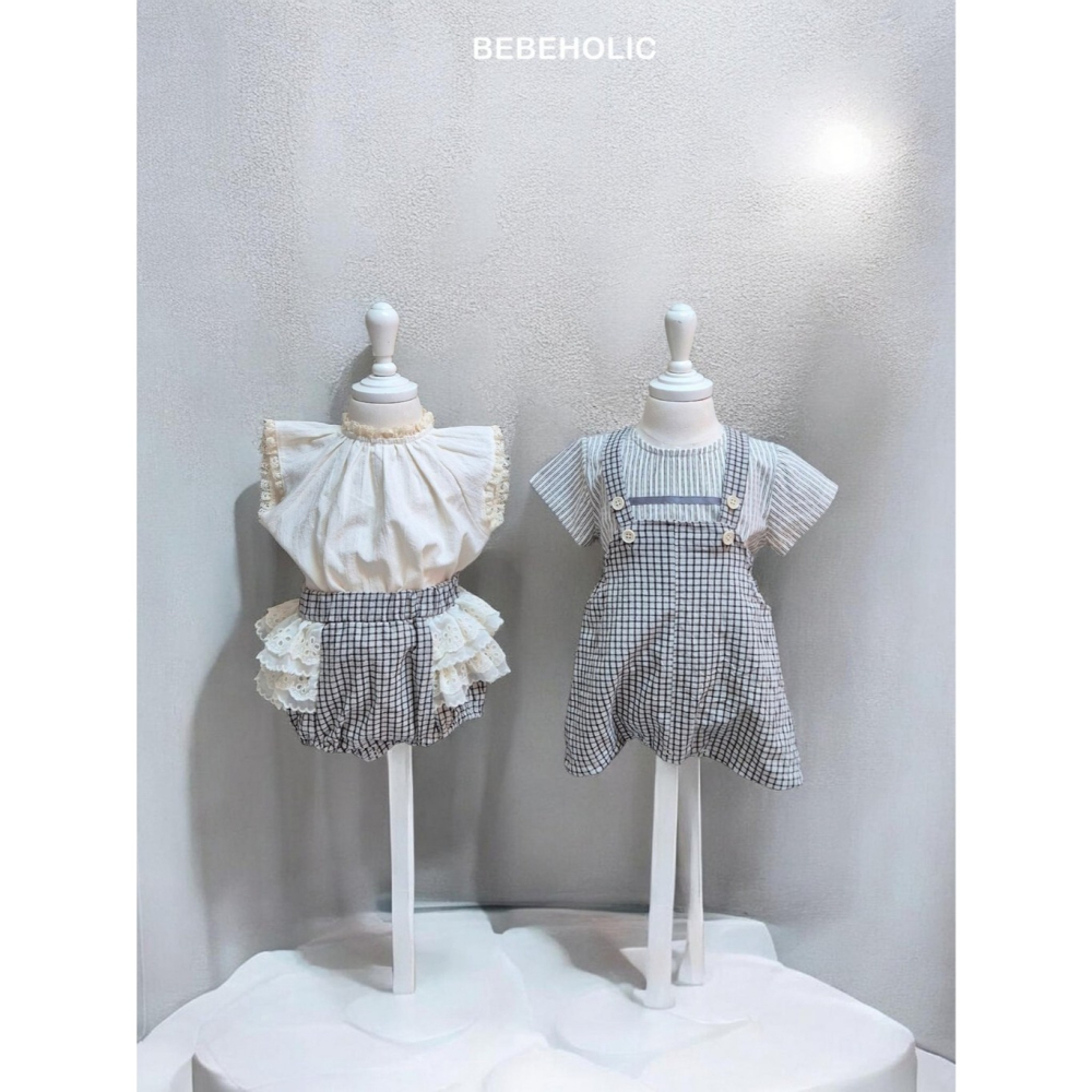 26夏 正韓 BEBEHOLIC｜Pure Lace 超可愛  格紋吊帶短褲-細節圖7