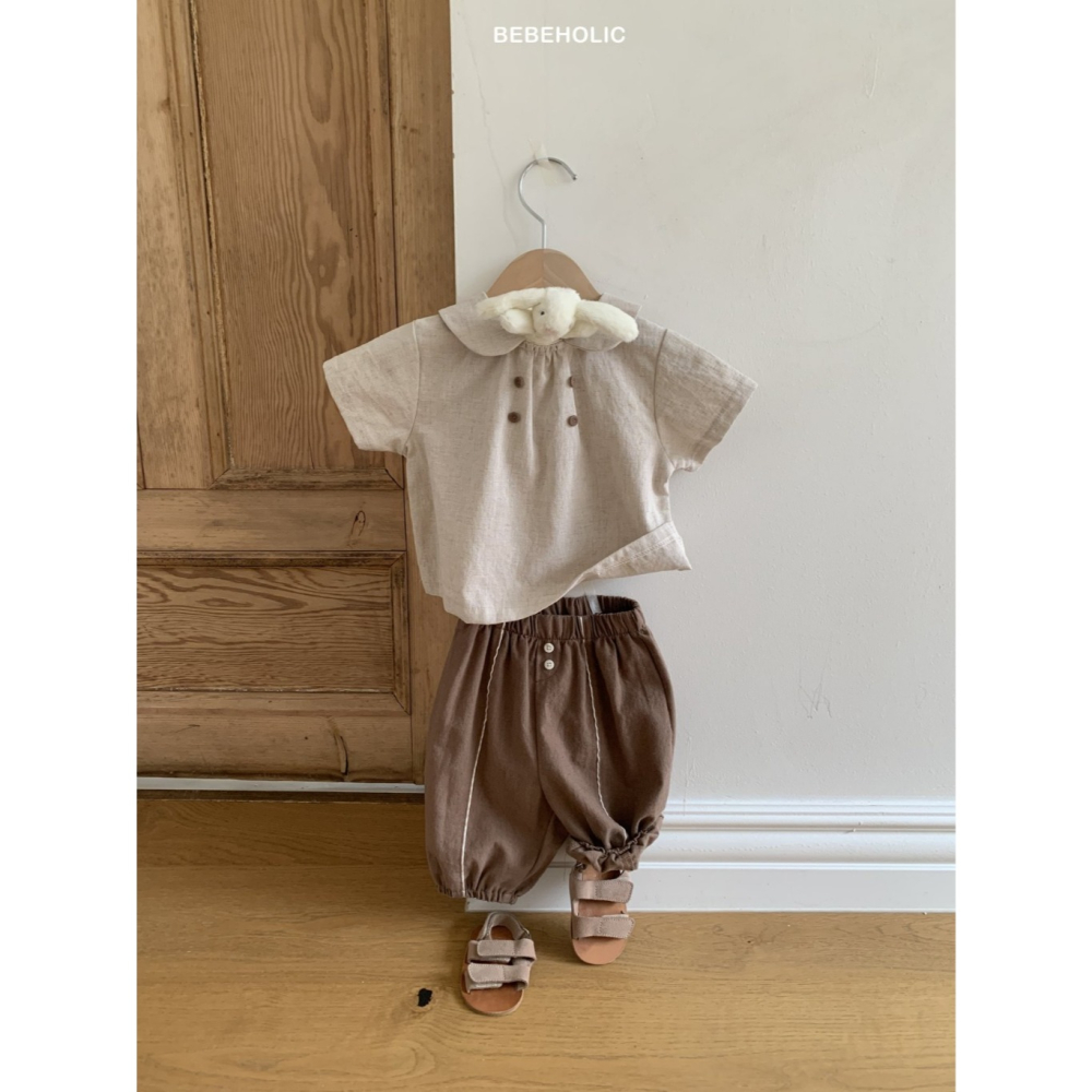 26夏 正韓 BEBEHOLIC｜Pure Lace 木釦百搭 長褲-細節圖4