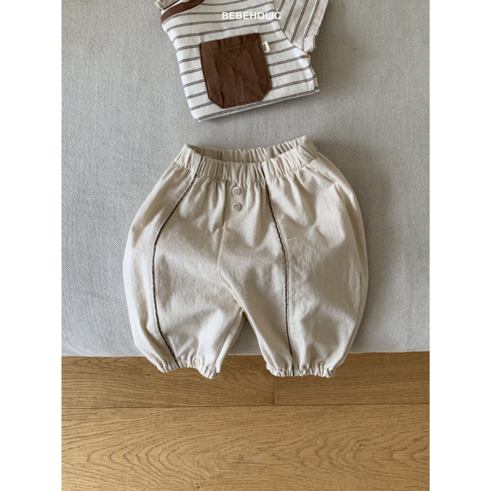 26夏 正韓 BEBEHOLIC｜Pure Lace 木釦百搭 長褲-細節圖5