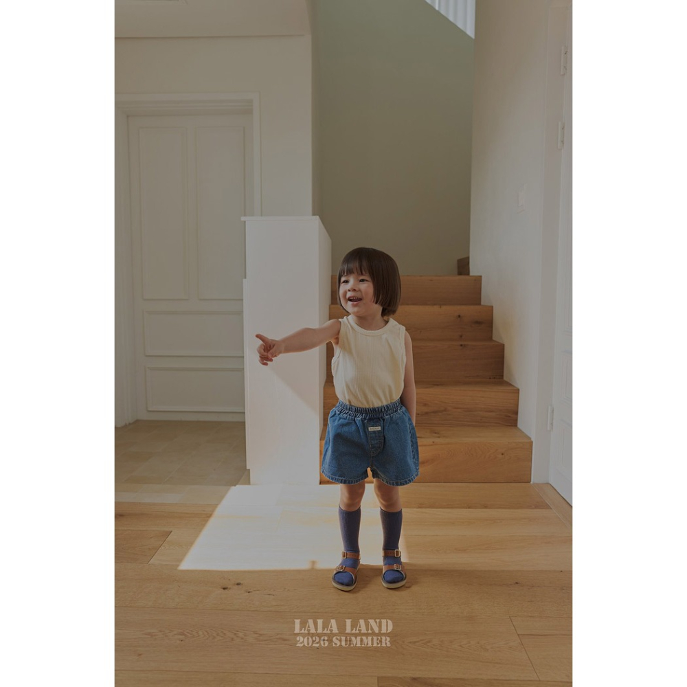 26夏 正韓 LALALAND｜Summer Scoop 品牌小標 牛仔短褲-細節圖2