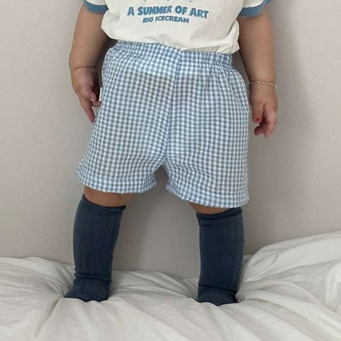 26夏 正韓 LALALAND｜Summer Scoop 夏日格紋 短褲 baby款-細節圖3