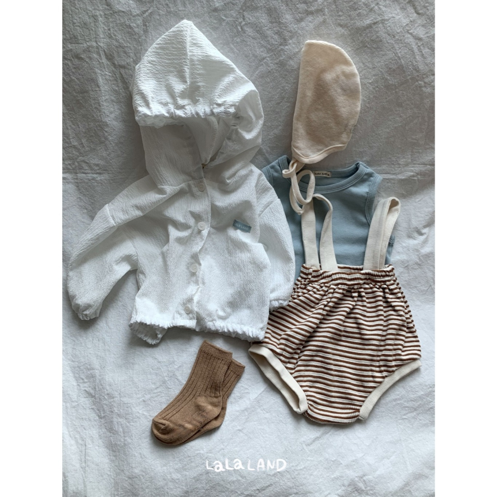 26夏 正韓 LALALAND｜Summer Scoop 條紋 吊帶褲 baby款-細節圖2