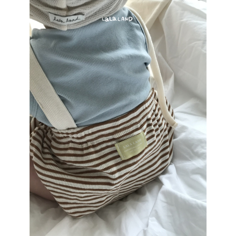 26夏 正韓 LALALAND｜Summer Scoop 條紋 吊帶褲 baby款-細節圖4