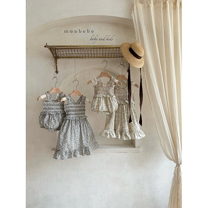 26夏 正韓 MONBEBE｜Little Châteaus 普羅旺斯 田園洋裝 親子款-細節圖2