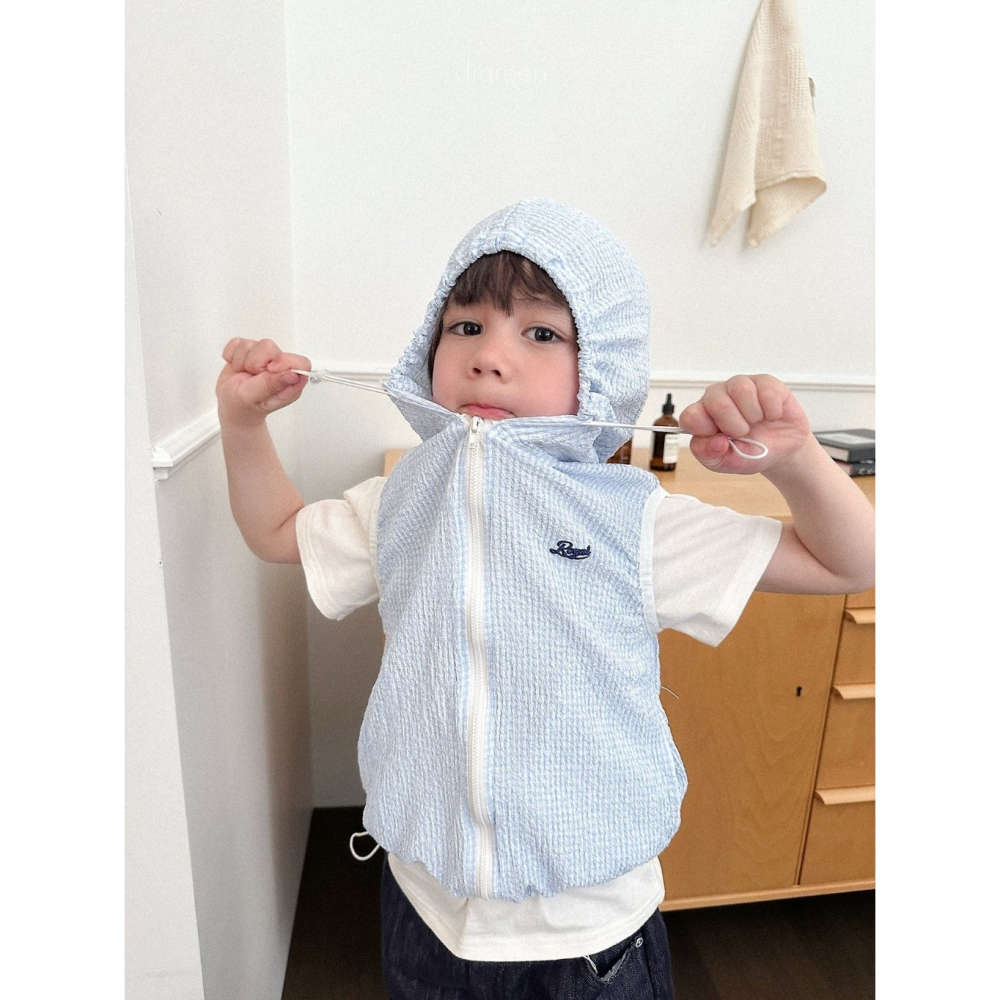 26夏 正韓 DIGREEN｜Daily Neutral 格紋連帽背心-細節圖4