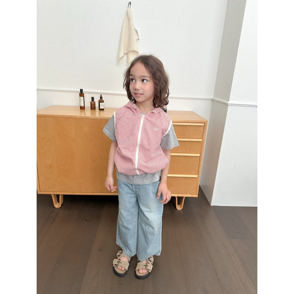 26夏 正韓 DIGREEN｜Daily Neutral 格紋連帽背心-細節圖6