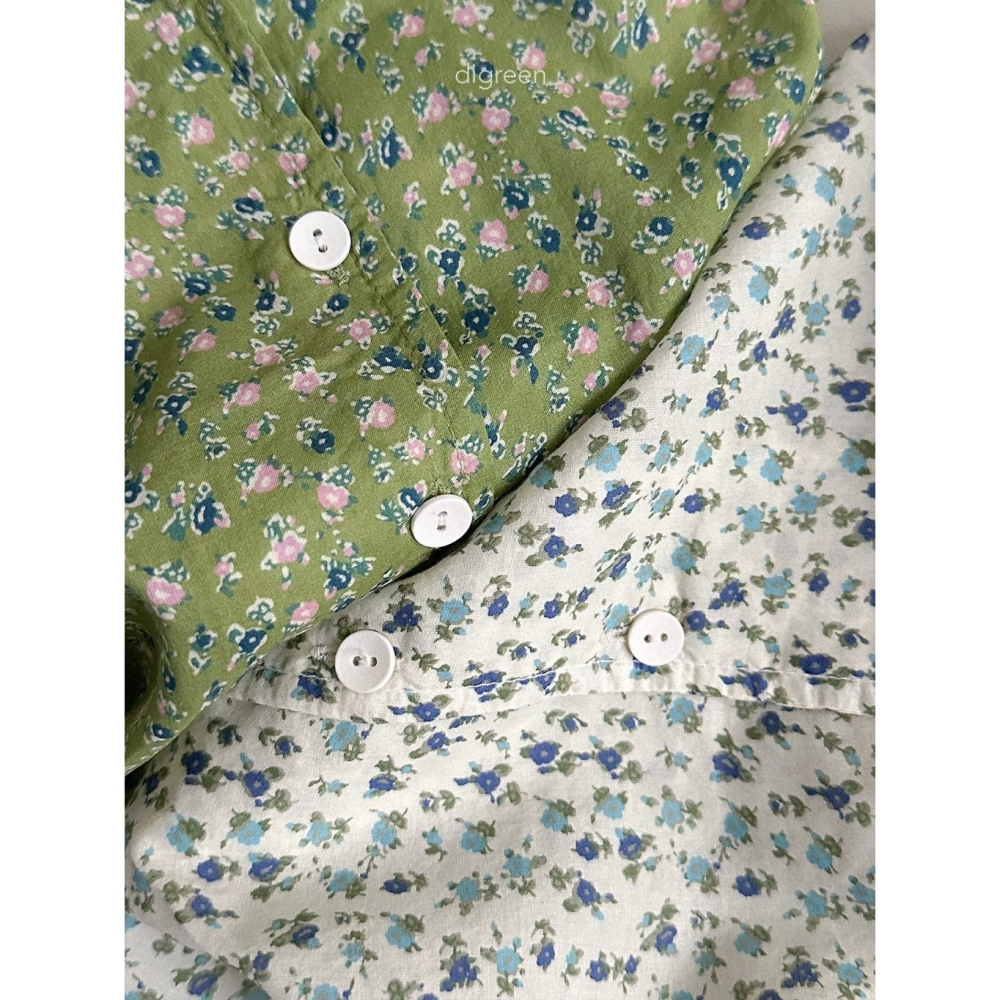 26夏 正韓 DIGREEN｜Daily Neutral 要去墾丁 小碎花 短袖襯衫-細節圖3