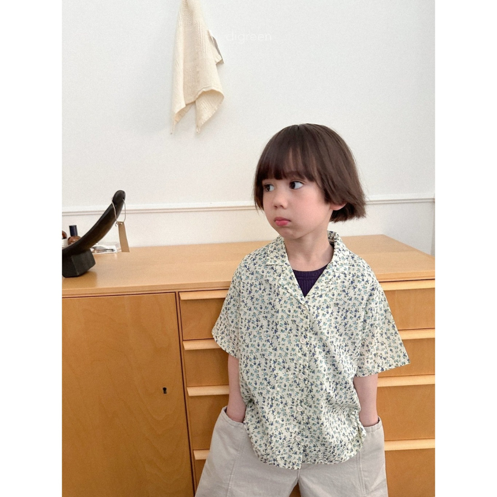 26夏 正韓 DIGREEN｜Daily Neutral 要去墾丁 小碎花 短袖襯衫-細節圖5