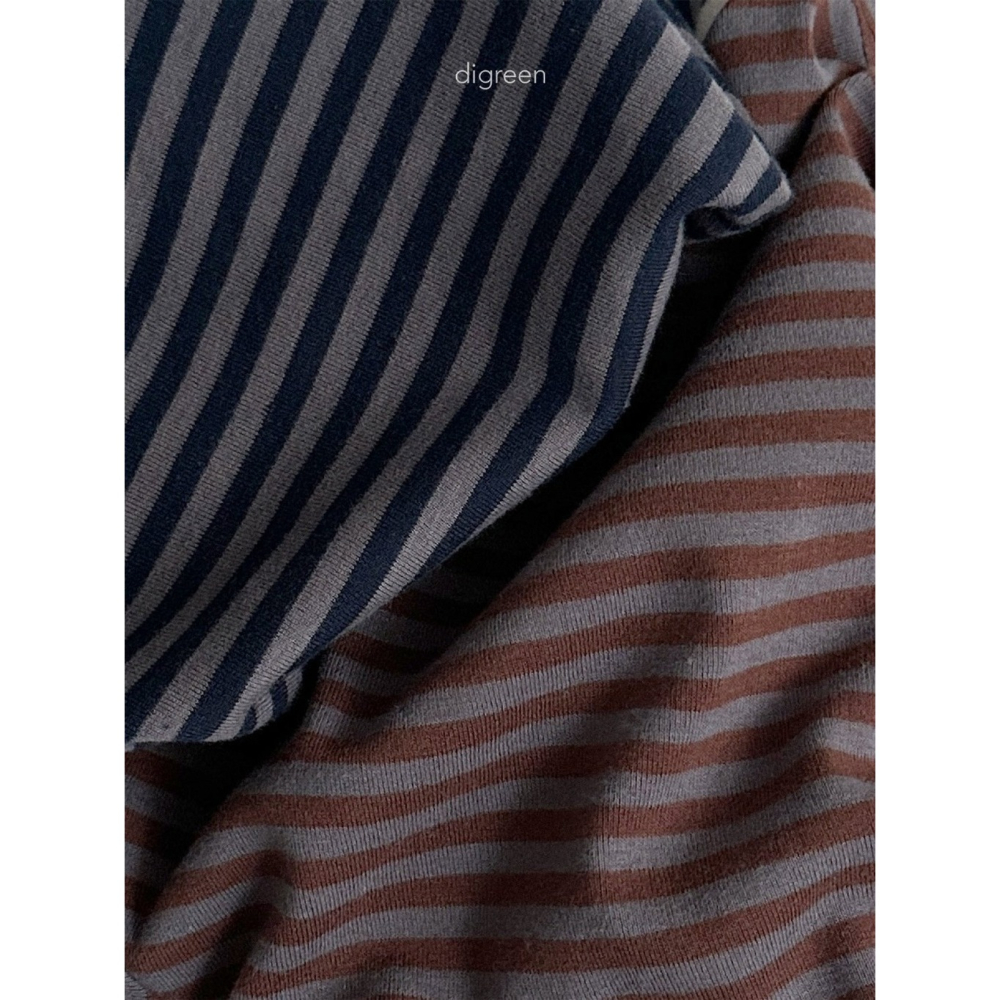 26夏 正韓 DIGREEN｜Daily Neutral 順身 條紋短Ｔ-細節圖2