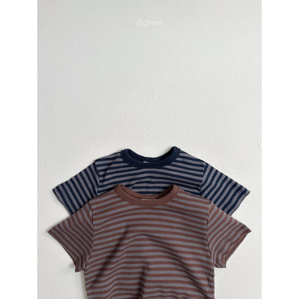 26夏 正韓 DIGREEN｜Daily Neutral 順身 條紋短Ｔ-細節圖3