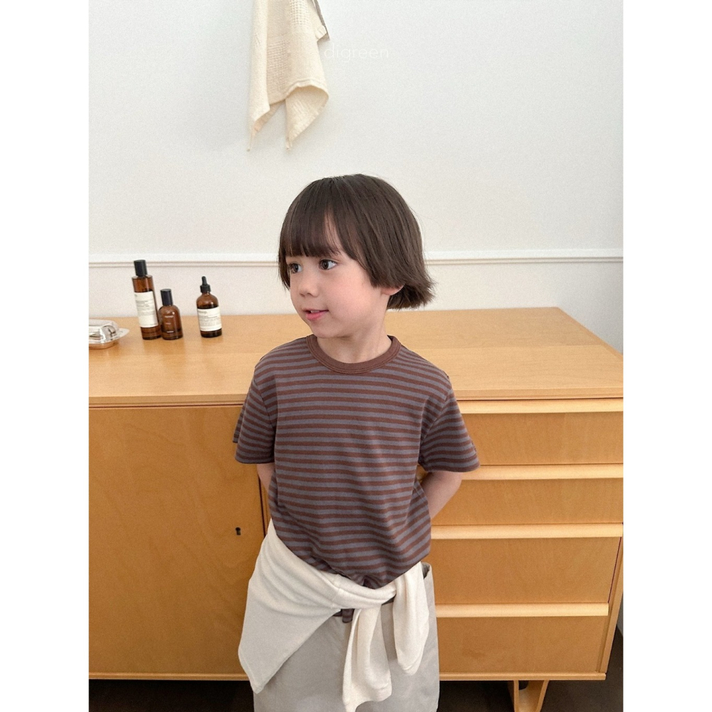 26夏 正韓 DIGREEN｜Daily Neutral 順身 條紋短Ｔ-細節圖4