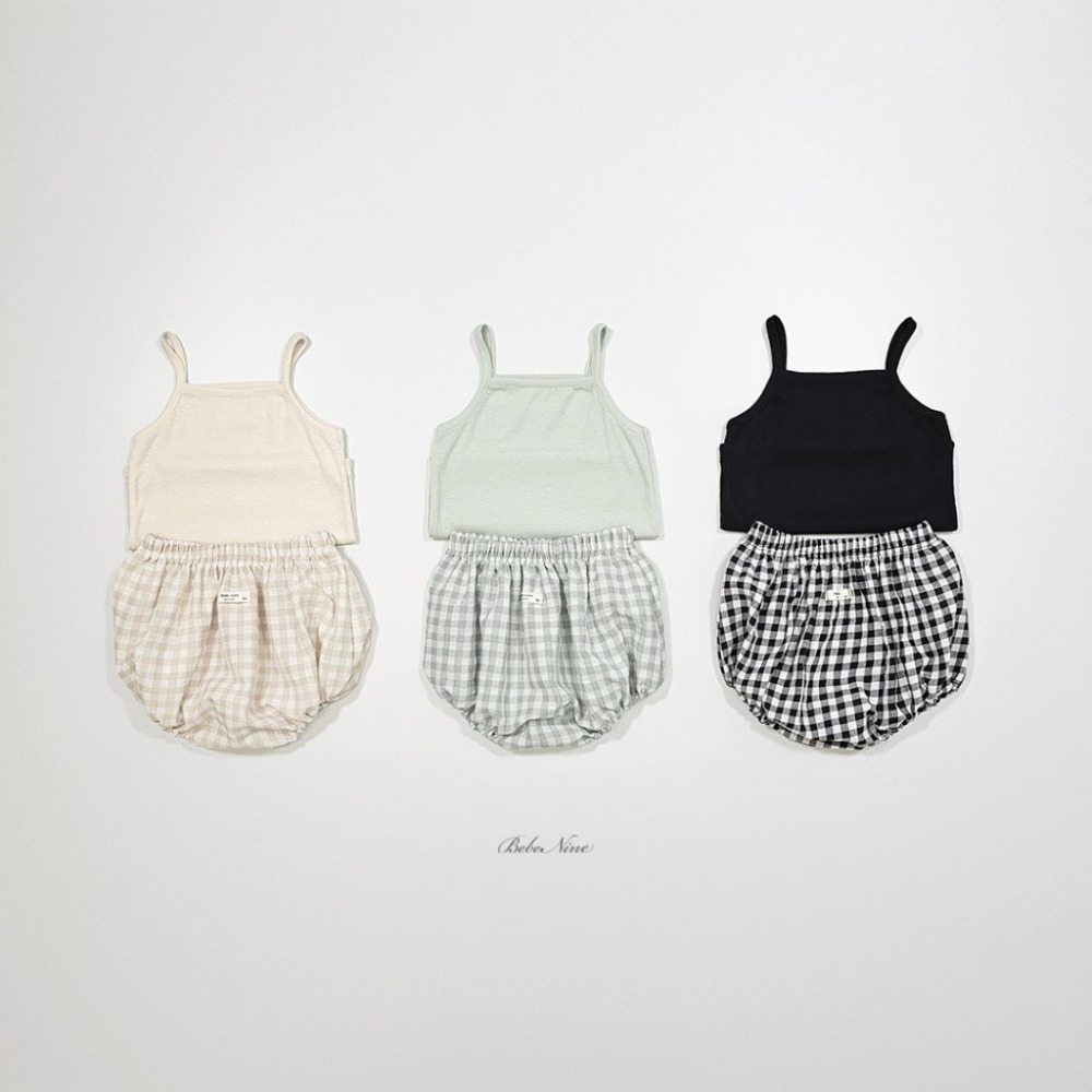 「現貨杏12M」26夏 正韓 BEBENINE｜Milk Beige 格紋套裝 連線熱賣款-細節圖3