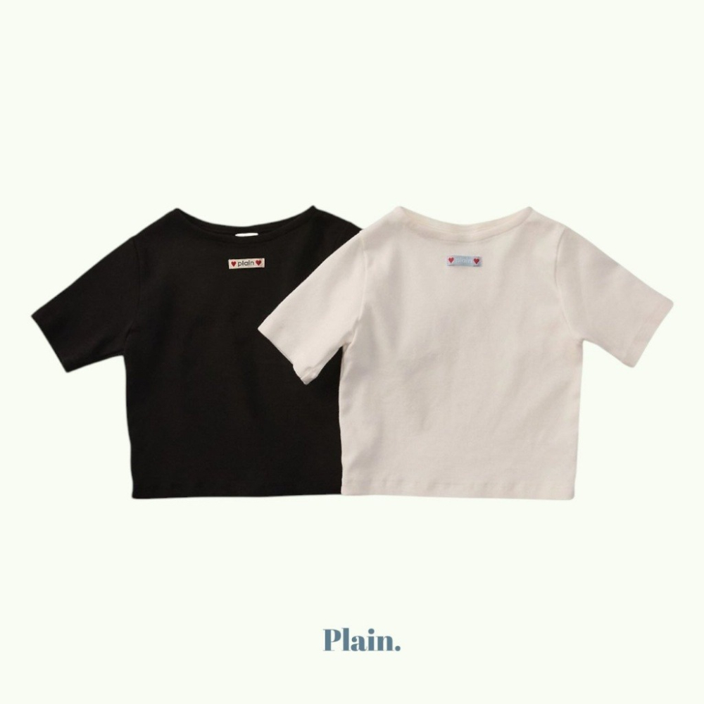 26夏 正韓 The Plain | Daily Little 品牌小標 五分袖Ｔ-細節圖2