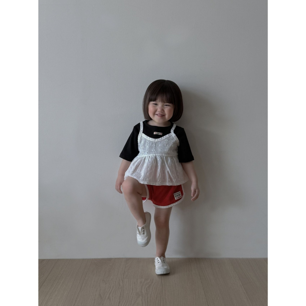 26夏 正韓 The Plain | Daily Little 品牌小標 五分袖Ｔ-細節圖4