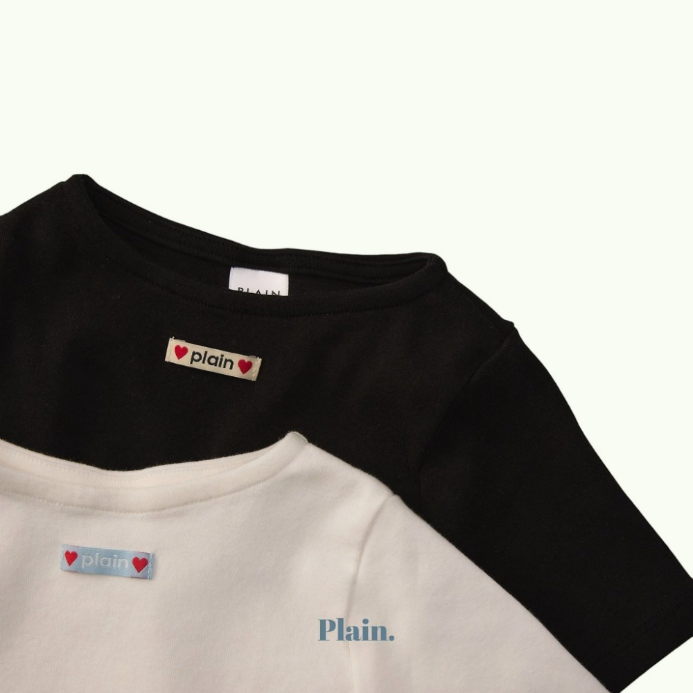 26夏 正韓 The Plain | Daily Little 品牌小標 五分袖Ｔ-細節圖5