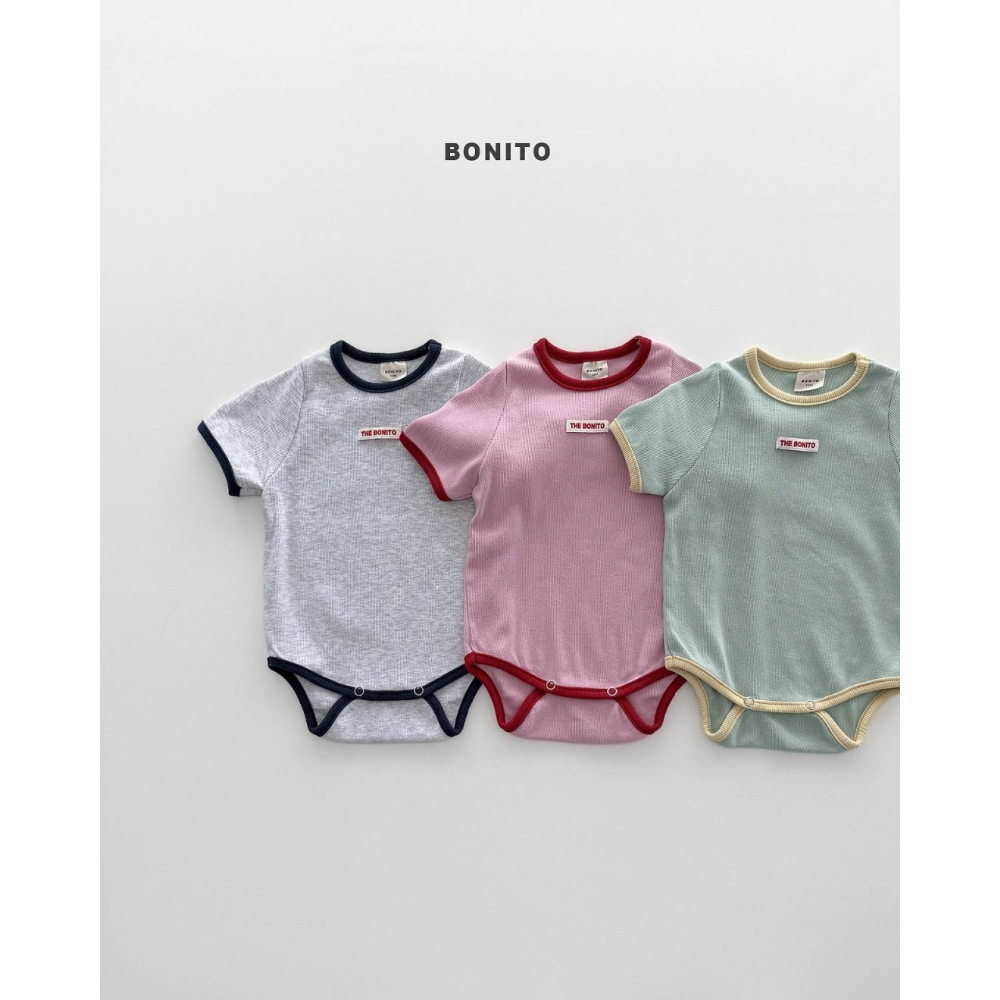 26夏 正韓 Bonito 糖果配色 羅紋包屁衣  寶寶款-細節圖2