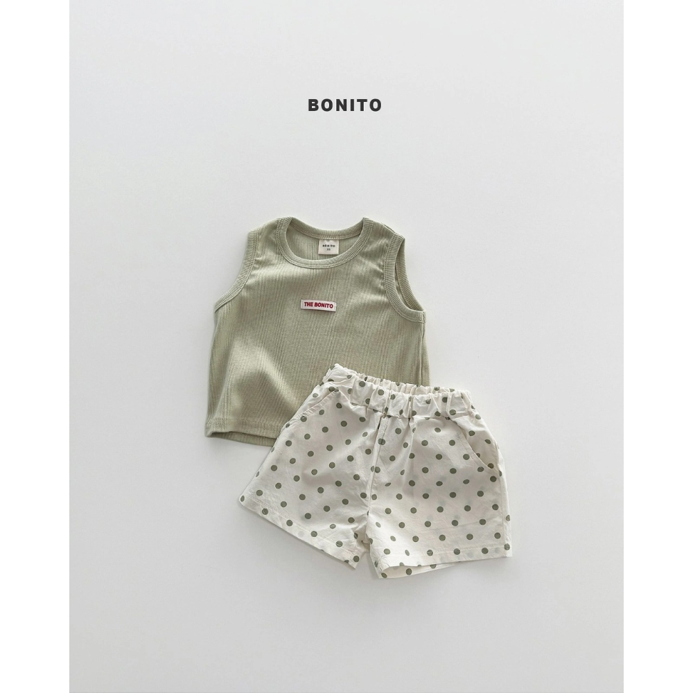26夏 正韓 Bonito 點點兩件式 無袖套裝-細節圖3