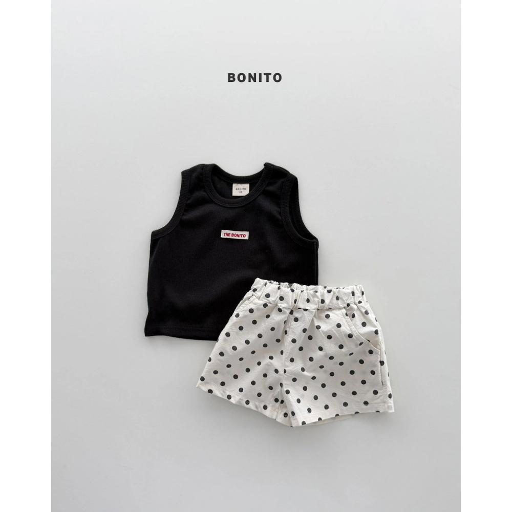 26夏 正韓 Bonito 點點兩件式 無袖套裝-細節圖4