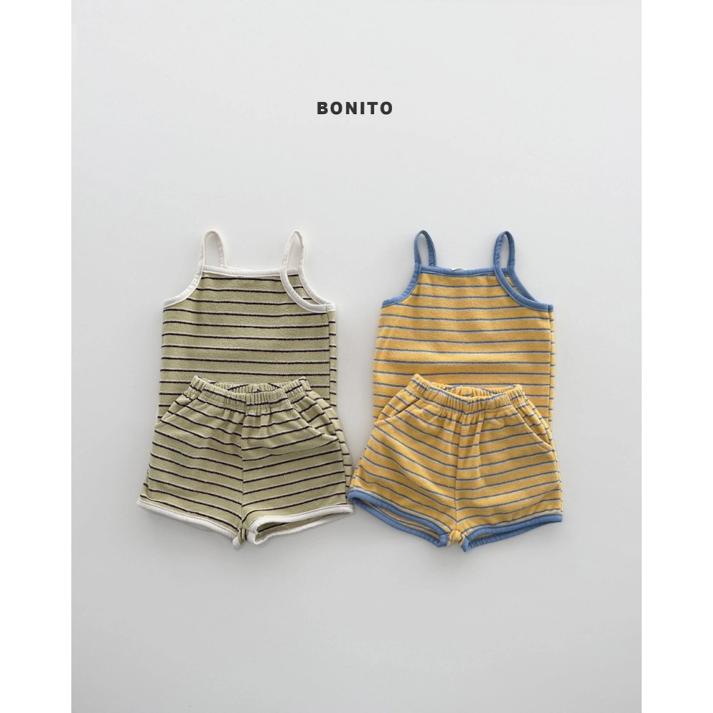26夏 正韓 Bonito 夏日條紋 細肩套裝-細節圖2