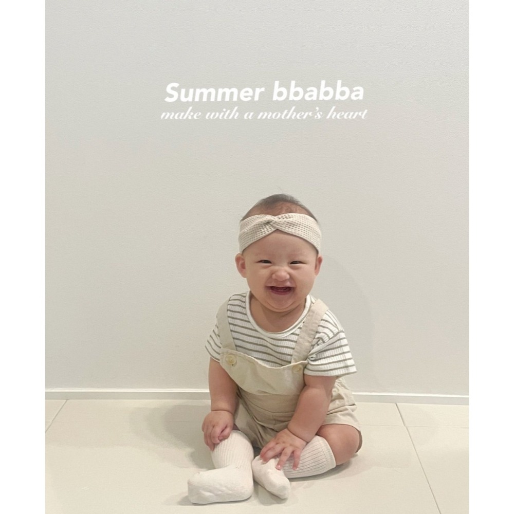 26夏 正韓 Bbabba ｜Cream Baby 羅紋 條紋上衣 寶寶款-細節圖3