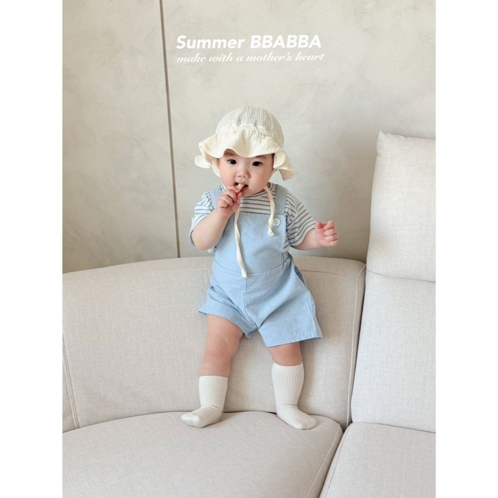 26夏 正韓 Bbabba ｜Cream Baby 夏日輕薄 吊帶褲-細節圖3