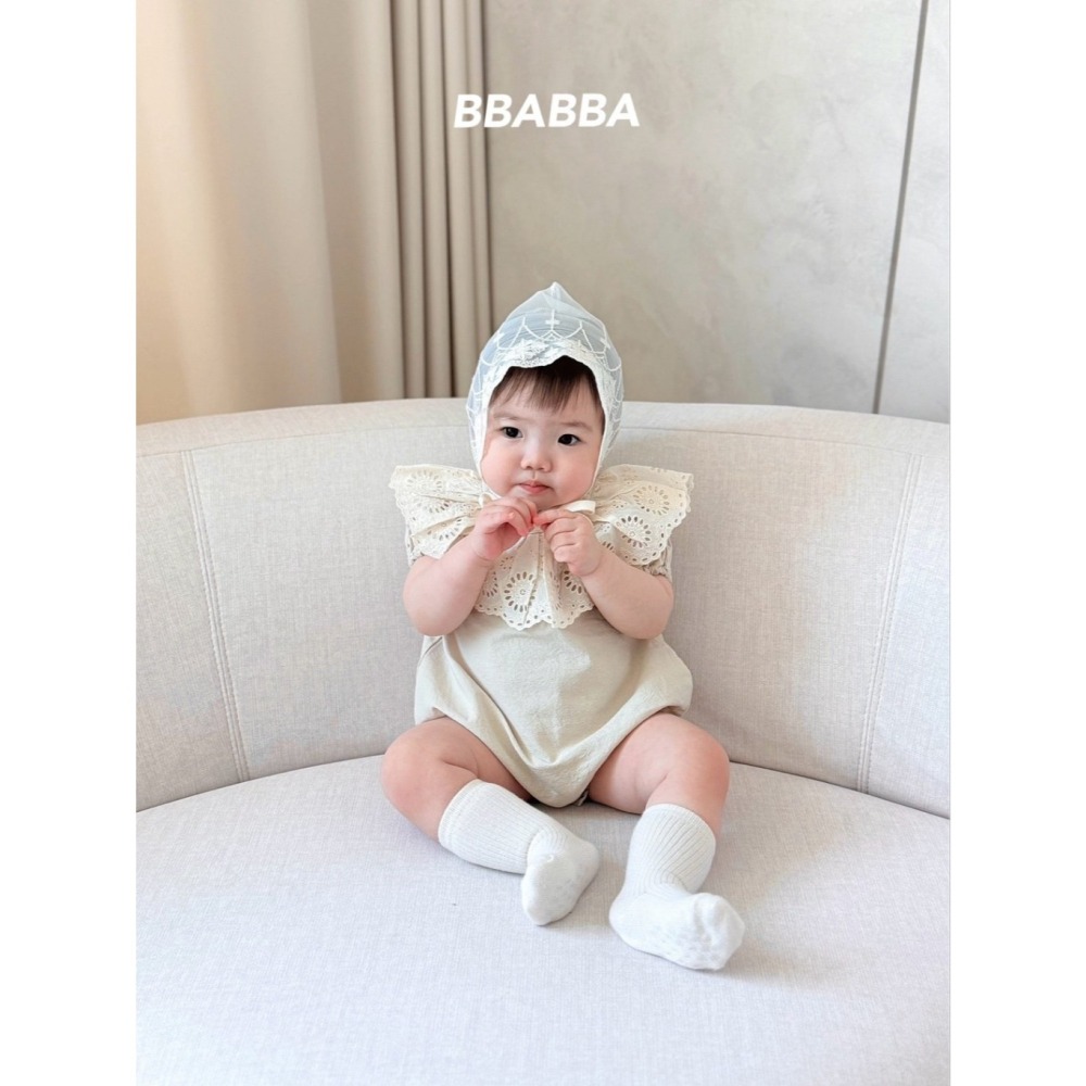 26夏 正韓 Bbabba ｜Cream Baby 氣質布蕾 包屁衣-細節圖2