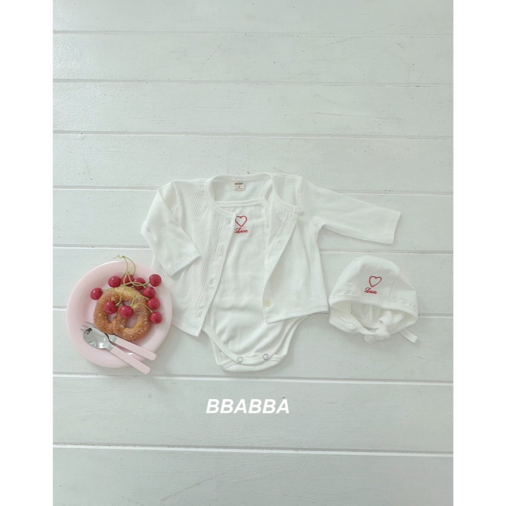 26夏 正韓 Bbabba ｜Cream Baby sweet heart 外套包屁衣-細節圖6