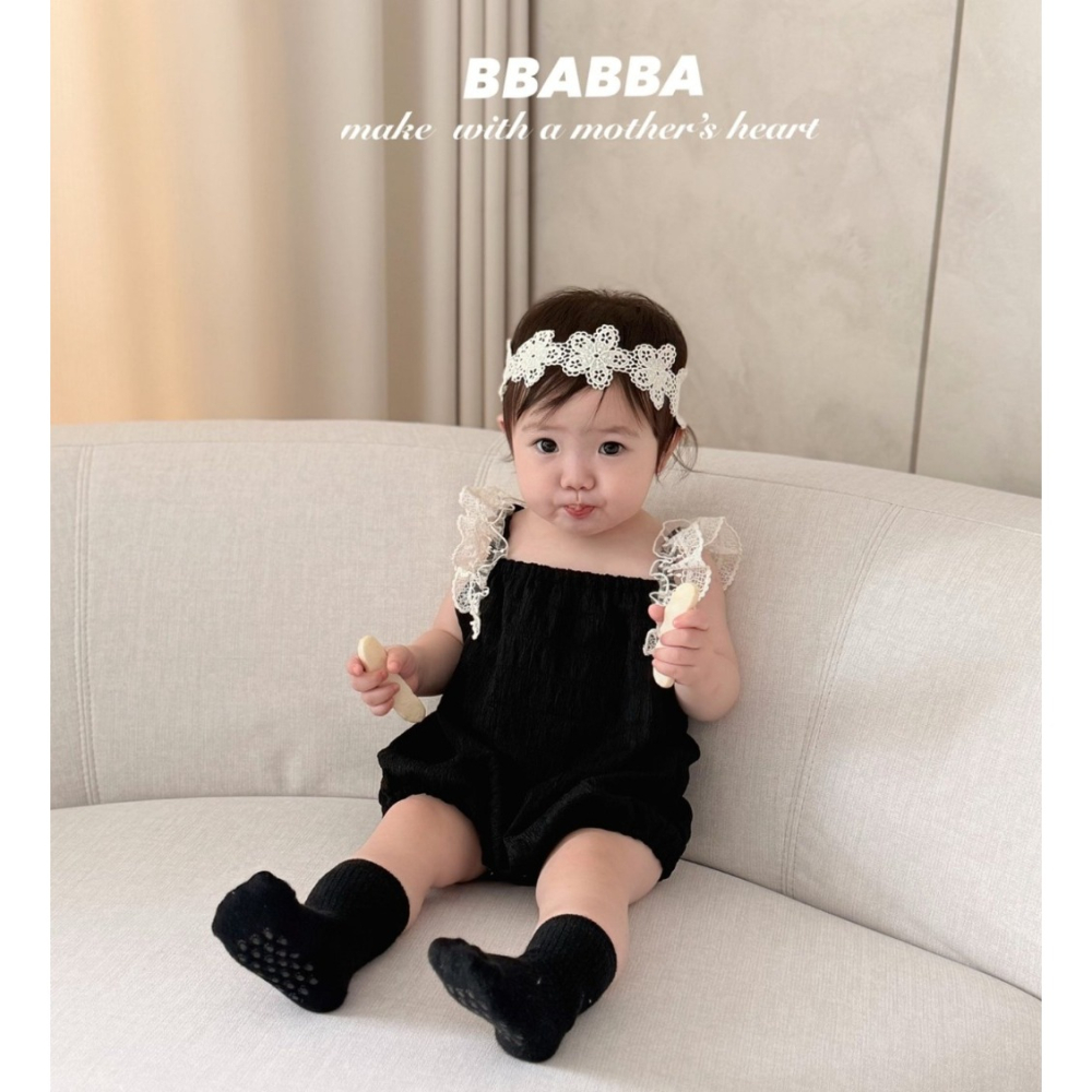 26夏 正韓 Bbabba ｜Cream Baby  甜美蕾絲 包屁衣 大推-細節圖2