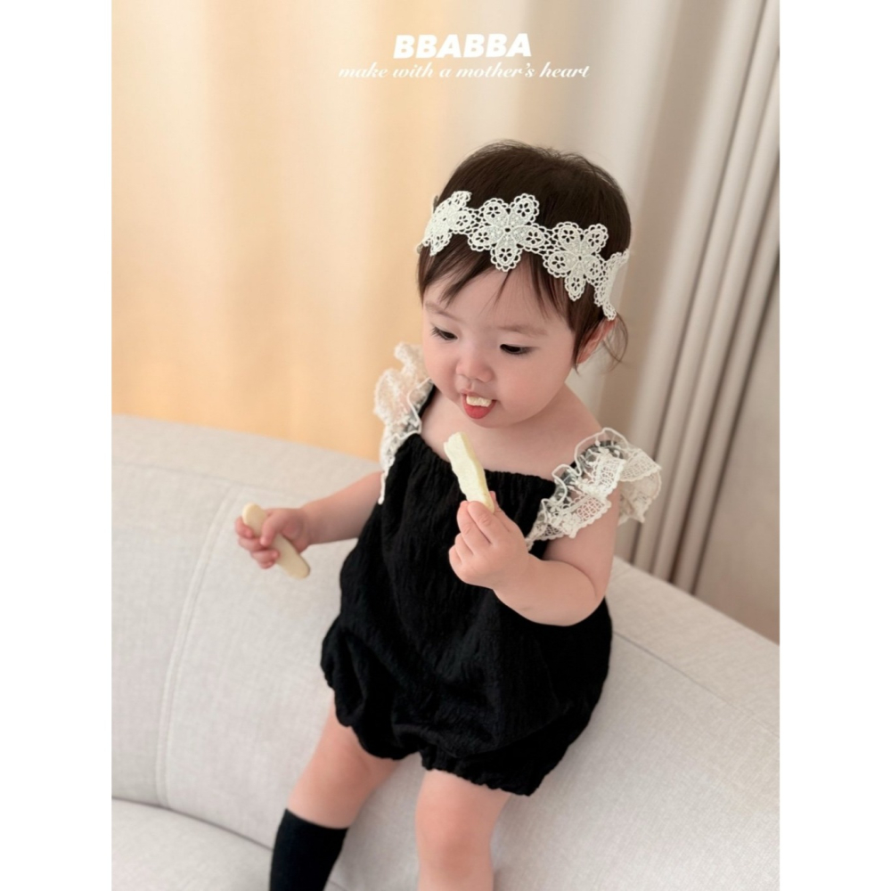 26夏 正韓 Bbabba ｜Cream Baby  甜美蕾絲 包屁衣 大推-細節圖4
