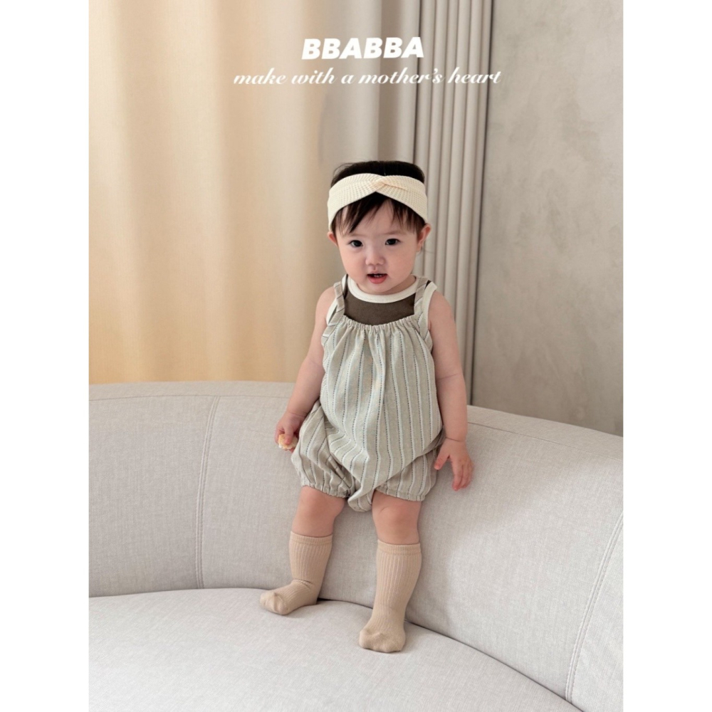 26夏 正韓 Bbabba ｜Cream Baby 日系配色 吊帶褲-細節圖2