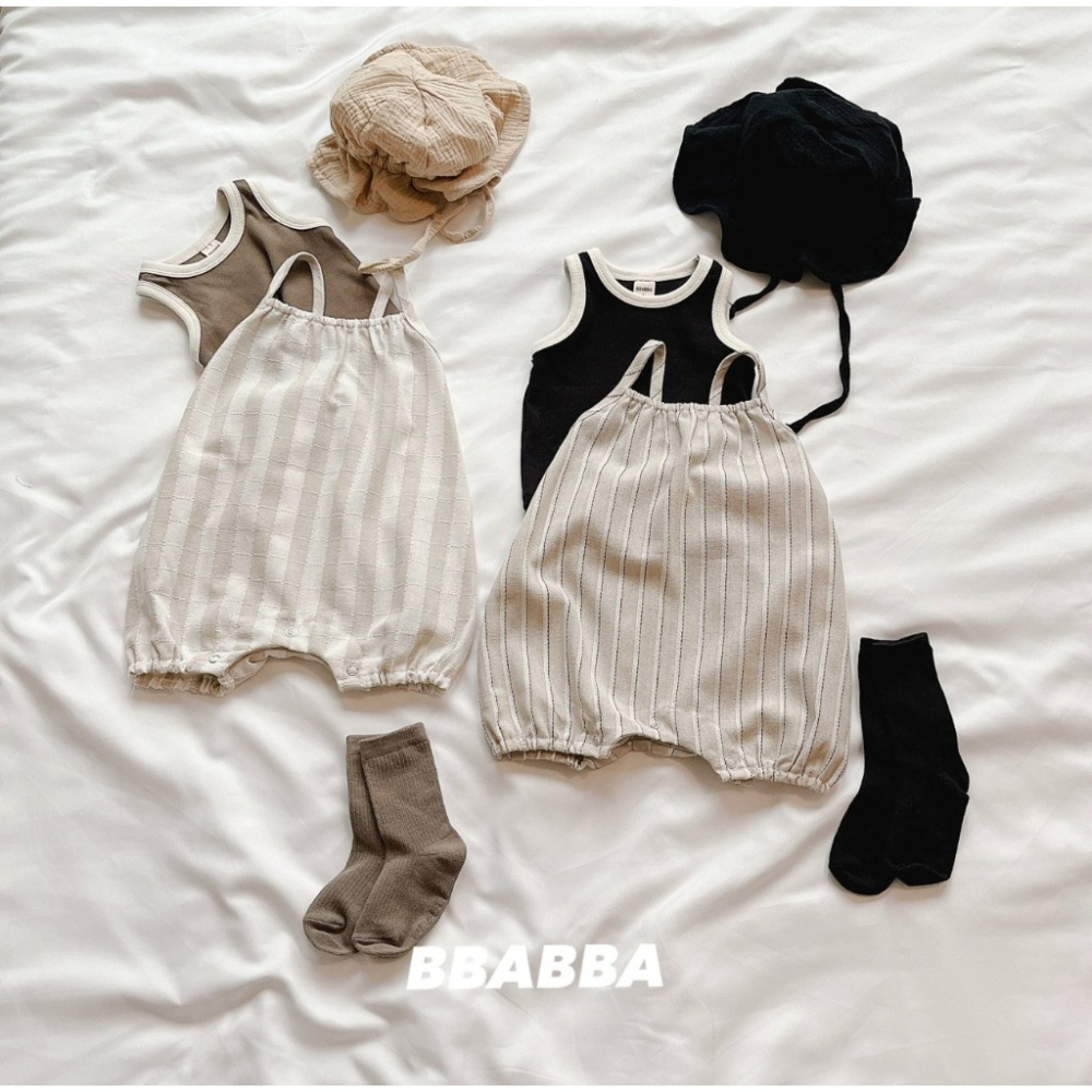 26夏 正韓 Bbabba ｜Cream Baby 日系配色 吊帶褲-細節圖4