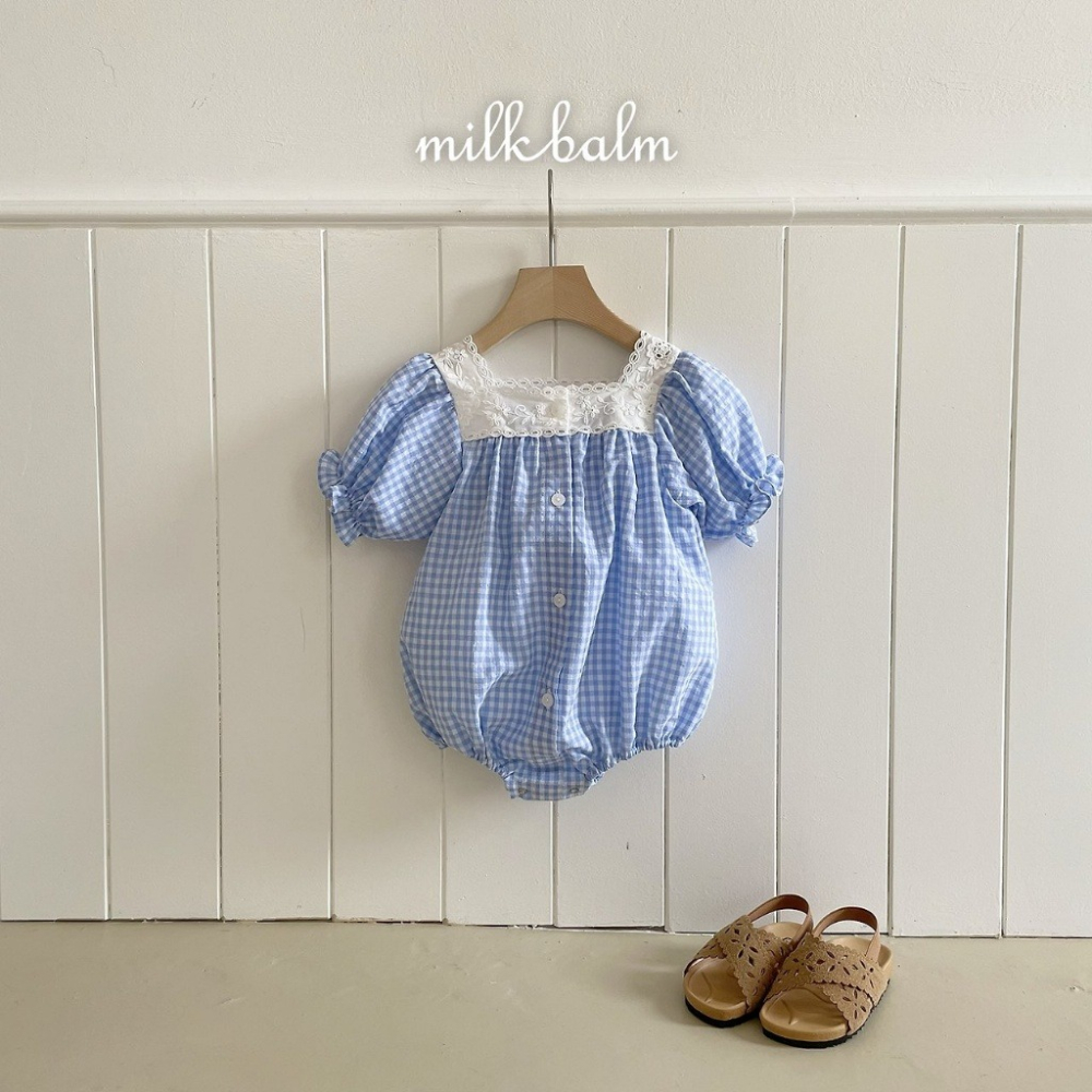 26夏 正韓 Milkblam | Petit Bloom 法式格紋 包屁衣-細節圖5
