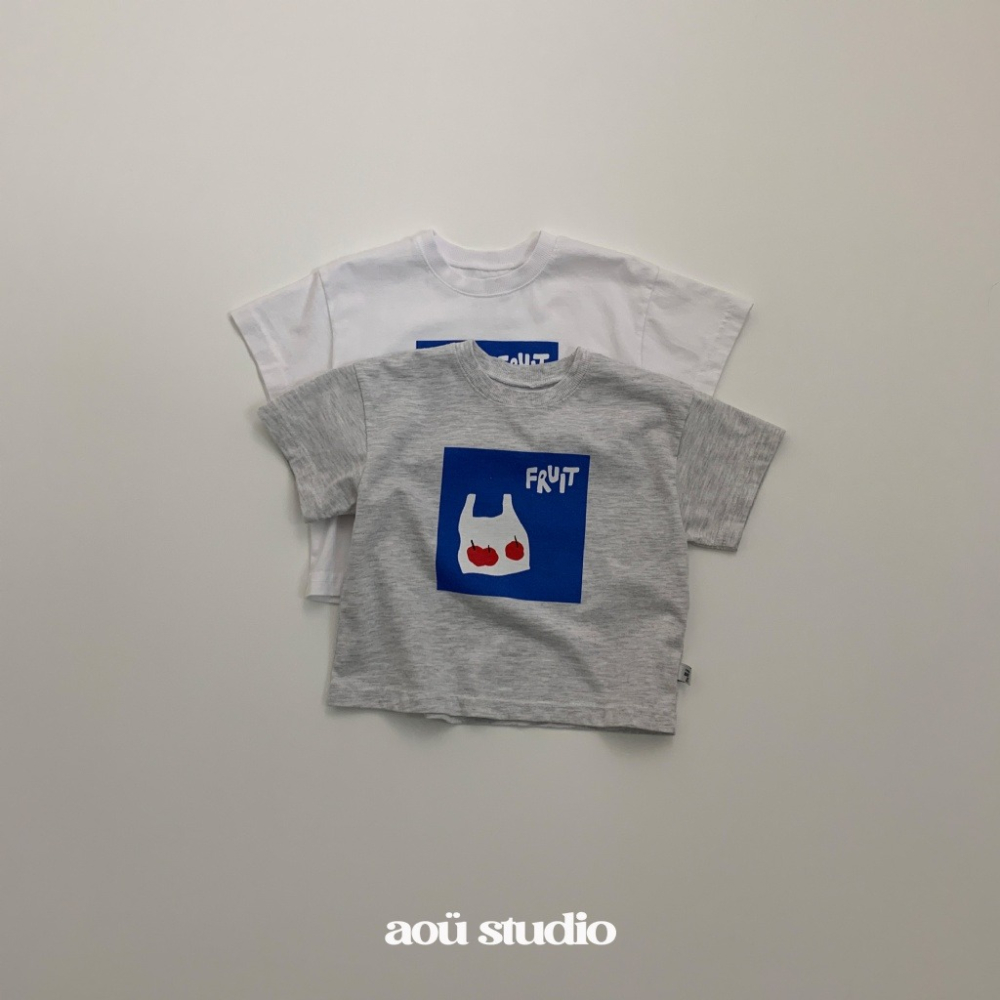 26夏 正韓 Aou | Soft Stripe Mood 買水果去 印花T 大推柔軟款-細節圖2