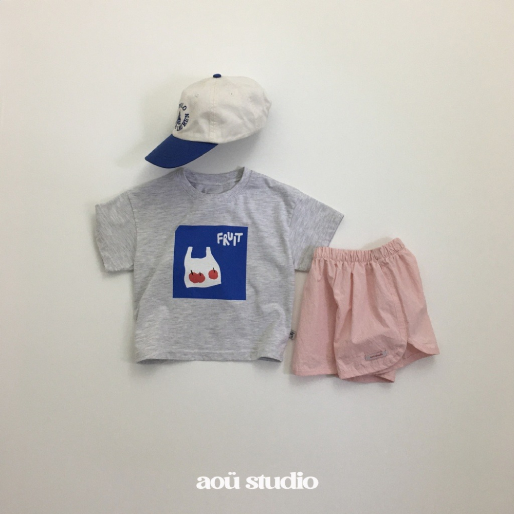 26夏 正韓 Aou | Soft Stripe Mood 買水果去 印花T 大推柔軟款-細節圖7