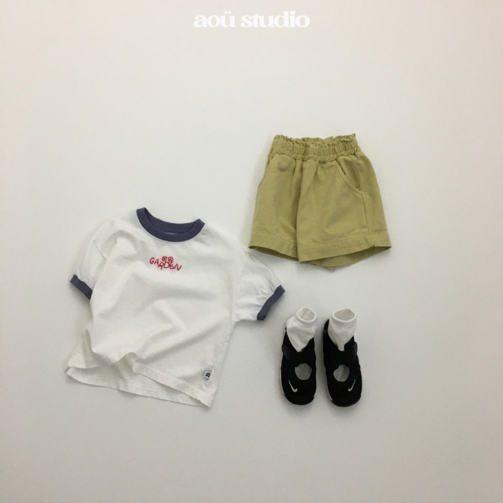 26夏 正韓 Aou | Soft Stripe Mood 刺繡字母短T 私心大推款 男女寶都可-細節圖3