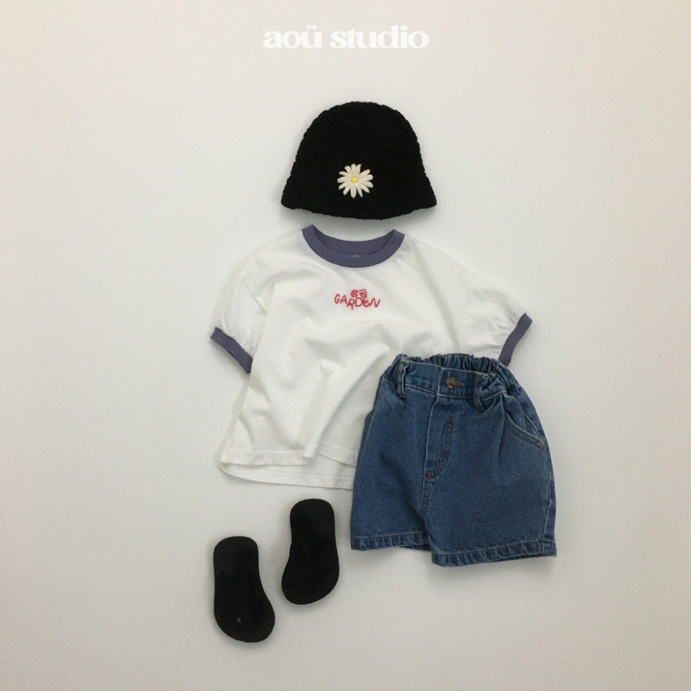 26夏 正韓 Aou | Soft Stripe Mood 刺繡字母短T 私心大推款 男女寶都可-細節圖4