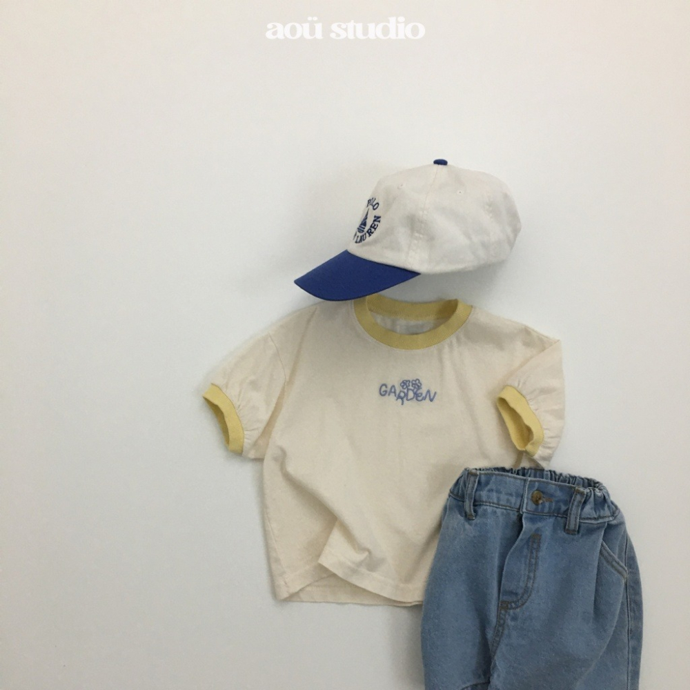 26夏 正韓 Aou | Soft Stripe Mood 刺繡字母短T 私心大推款 男女寶都可-細節圖5