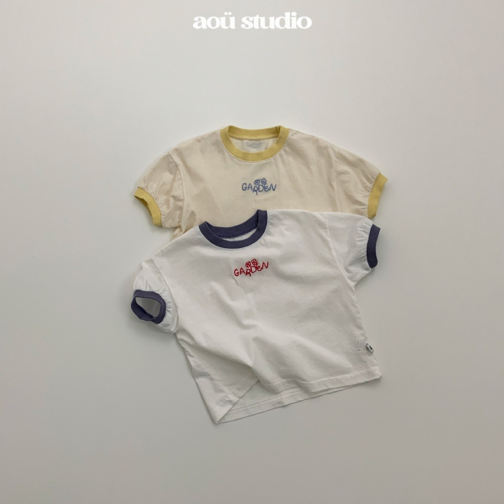26夏 正韓 Aou | Soft Stripe Mood 刺繡字母短T 私心大推款 男女寶都可-細節圖7
