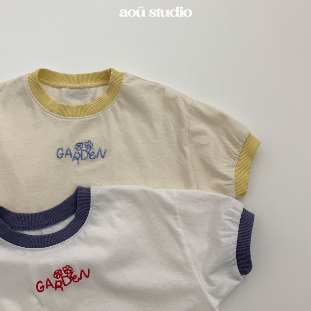 26夏 正韓 Aou | Soft Stripe Mood 刺繡字母短T 私心大推款 男女寶都可-細節圖8