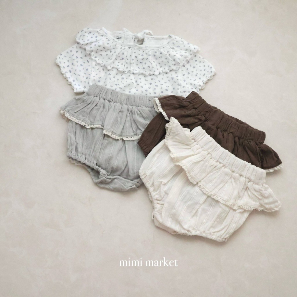 26夏 正韓 Mimimarket | Cream Linen 滾邊布蕾絲 澎澎褲-細節圖6