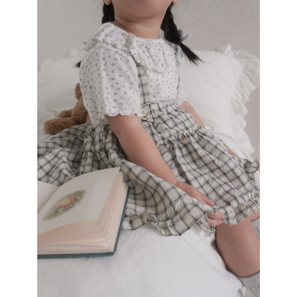 26夏 正韓 Mimimarket | Cream Linen 碎花 荷葉邊 上衣 大推款-細節圖2