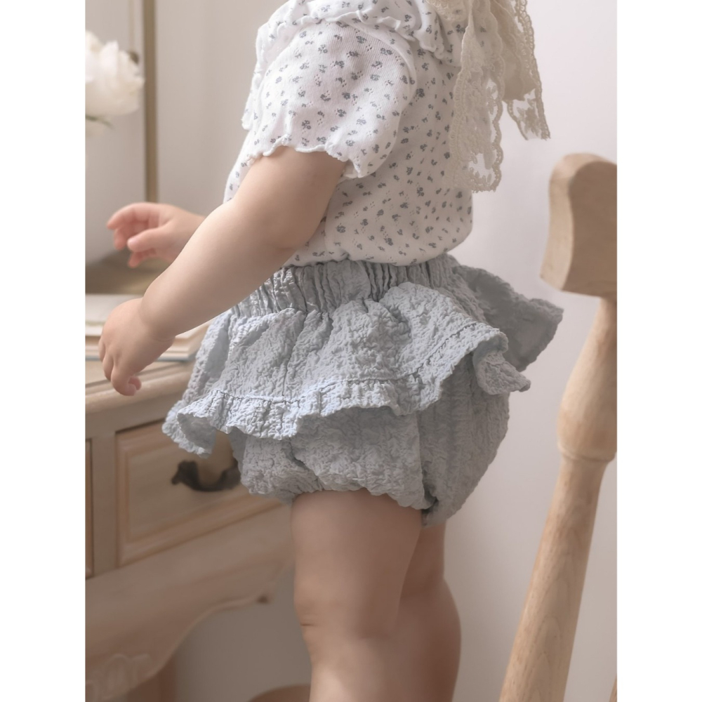 26夏 正韓 Mimimarket | Cream Linen 奶油泡泡紋 澎澎短褲 連線熱賣款-細節圖2