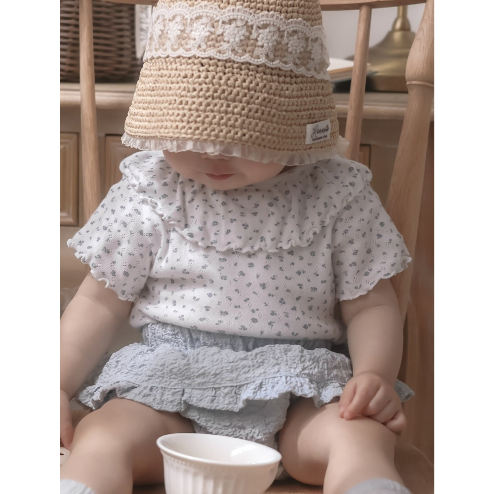 26夏 正韓 Mimimarket | Cream Linen 奶油泡泡紋 澎澎短褲 連線熱賣款-細節圖3