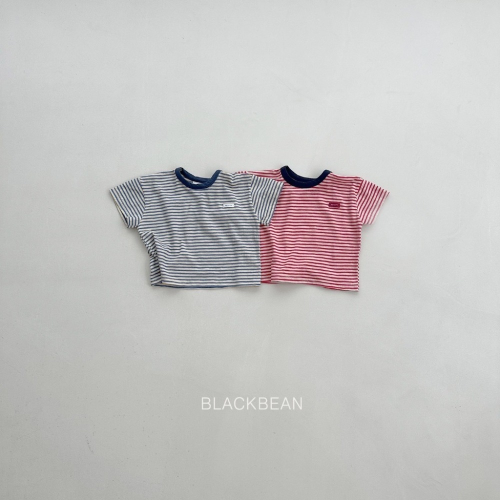 『現貨紅S』26夏 正韓 BLACKBEAN｜Summer Collection Vol.2 質感配色 條紋上衣-細節圖2