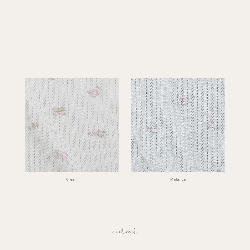 26夏 正韓 MELMEL｜Summer Drop 02 小碎花壓紋 透氣上衣-細節圖6