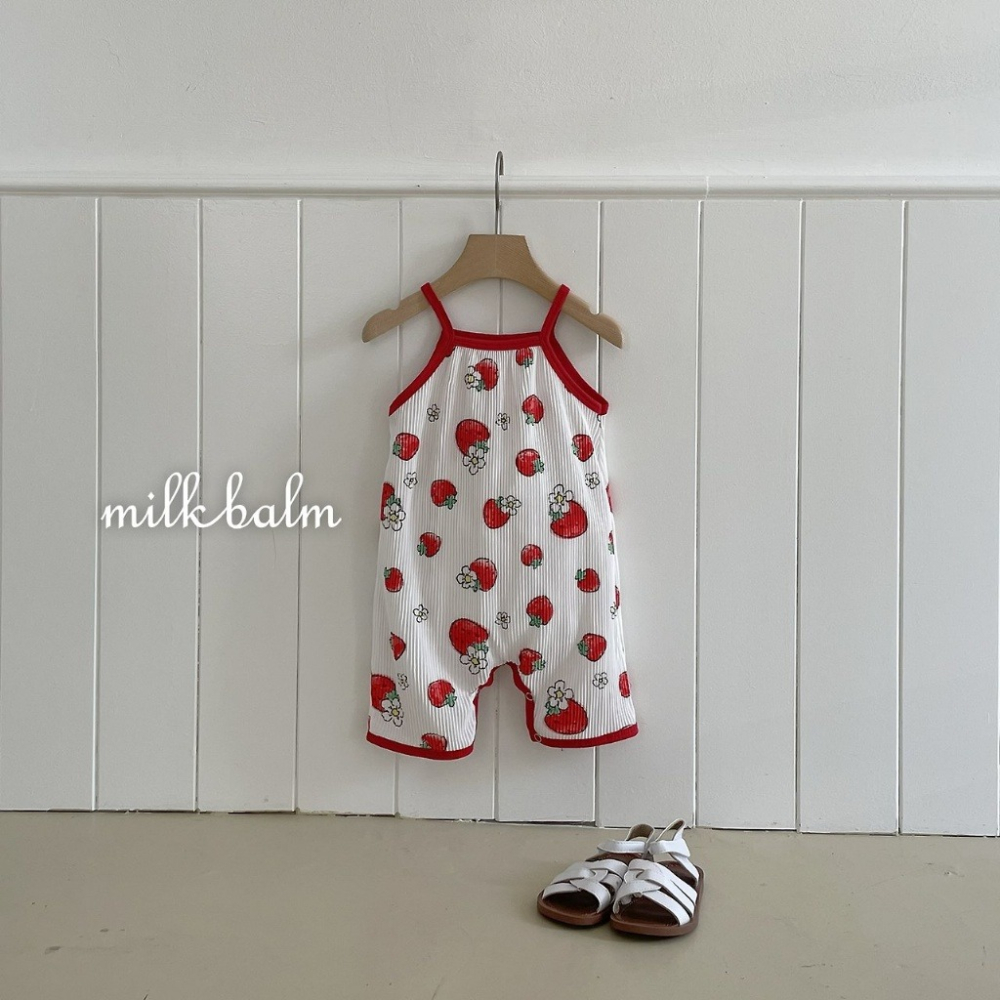 26夏 正韓 Milkbalm｜Second Summer Story 小草莓 連身褲 baby款-細節圖4