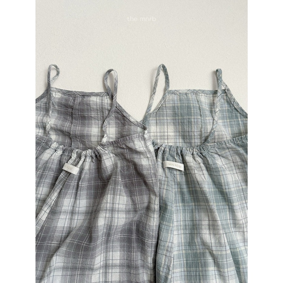 26夏 正韓 Minirobe｜Summer Market #02 薄透格紋連身褲-細節圖4